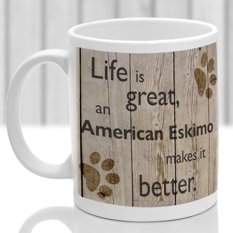 American Eskimo dog mug, American Eskimo gift, ideal present for dog lover image 1