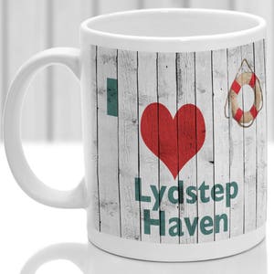 Lydstep Haven mug, Gift to remember Wales, Ideal present,custom design.
