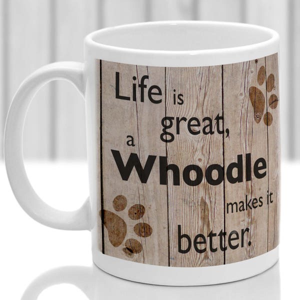 Whoodle Mug Whoodle Gift, dog breed mug, ideal present for dog lover