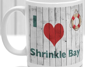 Shrinkle Bay mug, Gift to remember Wales, Ideal present,custom design.