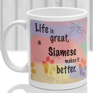 Siamese cat mug, Siamese cat gift, ideal present for cat lover