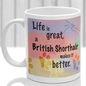 British Shorthair cat mug, British Shorthair cat gift, ideal present for cat lover