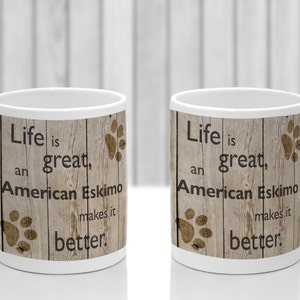 American Eskimo dog mug, American Eskimo gift, ideal present for dog lover image 2