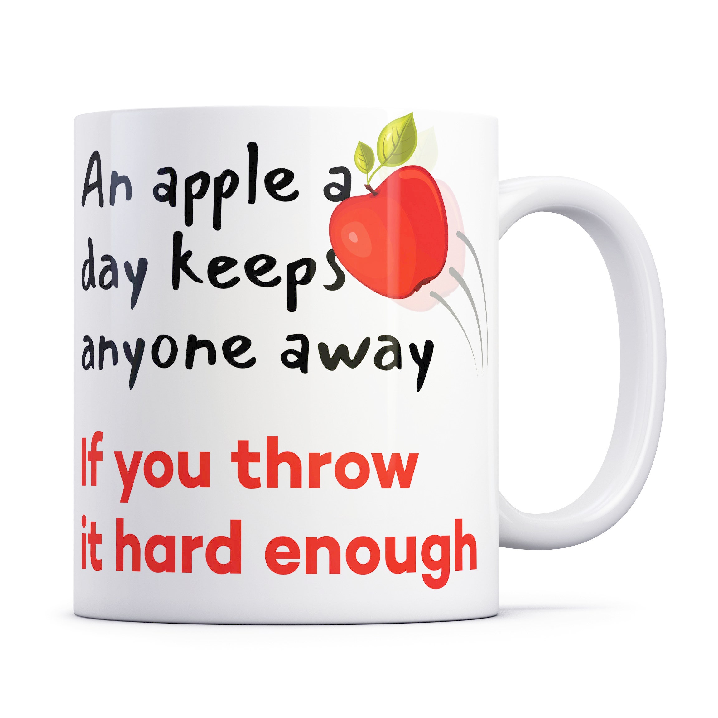 Apple a Day Keeps Anyone Away Comedy Mug. Funny Birthday - Etsy Apple a Day Keeps Anyone Away Comedy Mug. Funny Birthday - Etsy