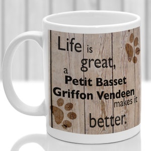 Petit Basset Griffon Vendeen Hund Becher, Petit Basset Griffon Vendeen Geschenk, Hunderasse Becher, ideales Geschenk für Hundeliebhaber