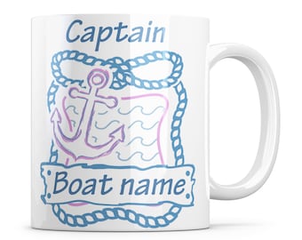 Personalised boat mug ideal Narrow Boat, Yacht, boat owner with your name or boat name