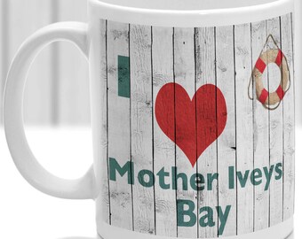 Mother Iveys Bay mug, Gift to remember Cornwall, Ideal present,custom design.