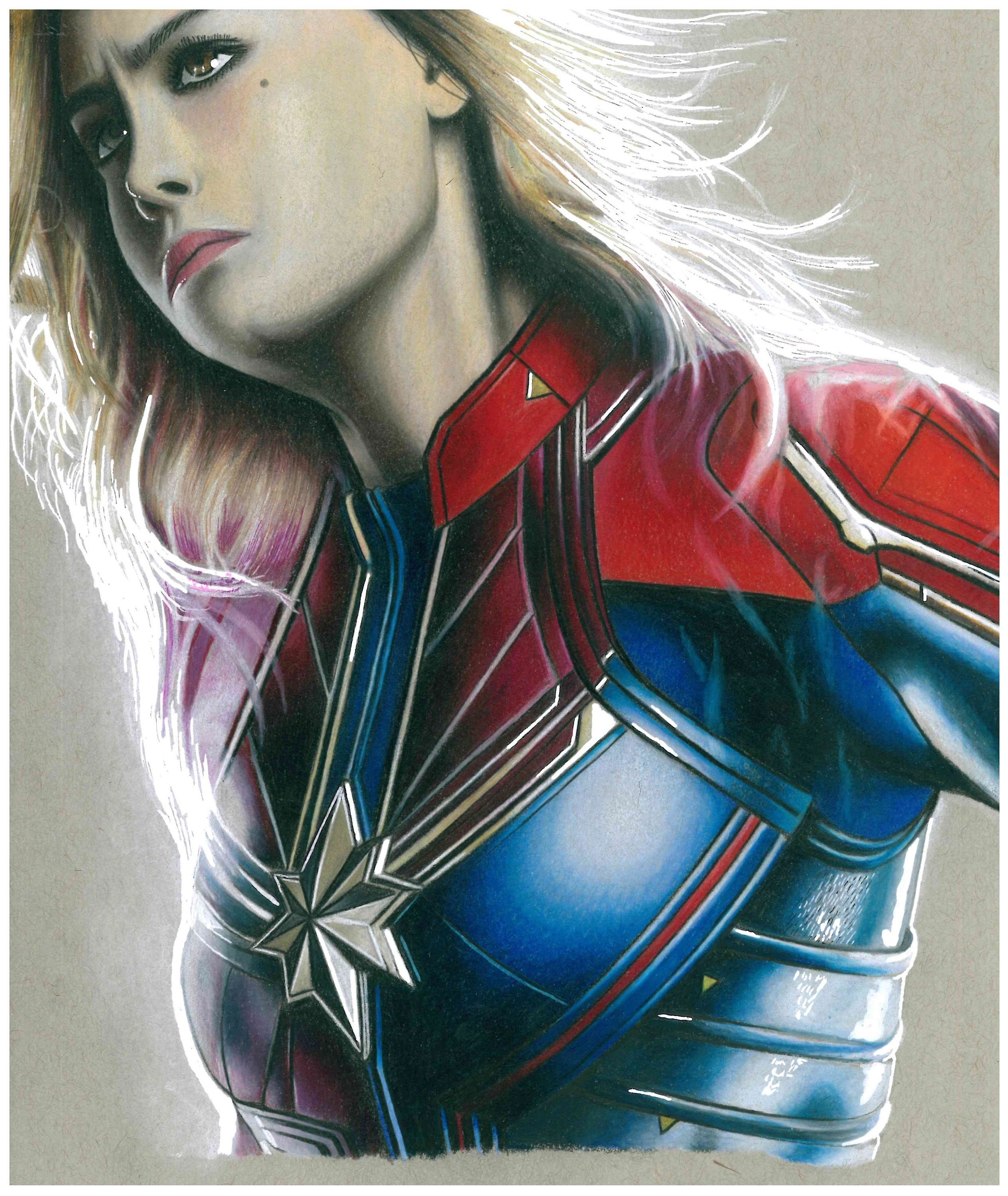 Captain Marvel Art Print Etsy UK