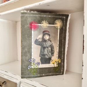 Handmade Junk journal with embroidered soft cover.  Ready to ship.