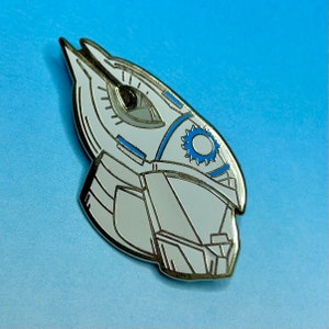 White Griffin Helmet Pin