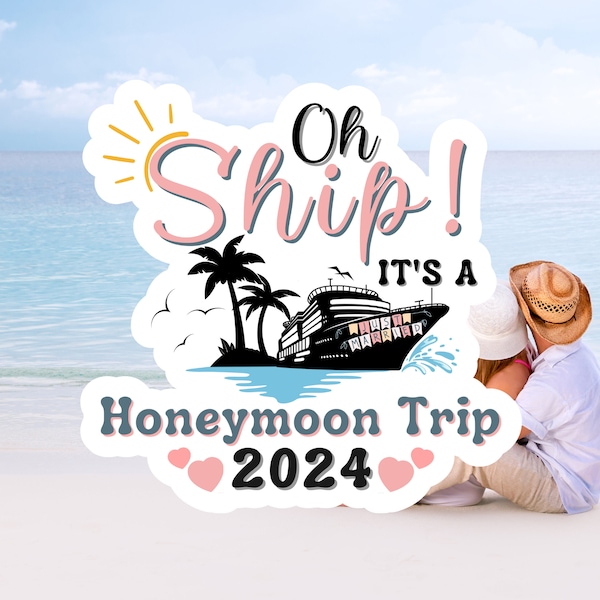 Oh Ship It's A Honeymoon Trip Cruise Door Magnet | Honeymoon Cruise Decor | Honeymoon Cruise Magnet for door | Honeymooner Cruise Magnet