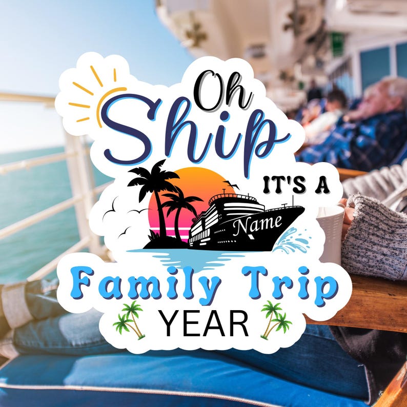 Oh Ship It's A Family Trip Cruise Door Magnet | Family Cruise Decor | Family Cruise Magnet for door | Family Group Cruise Magnet image 1