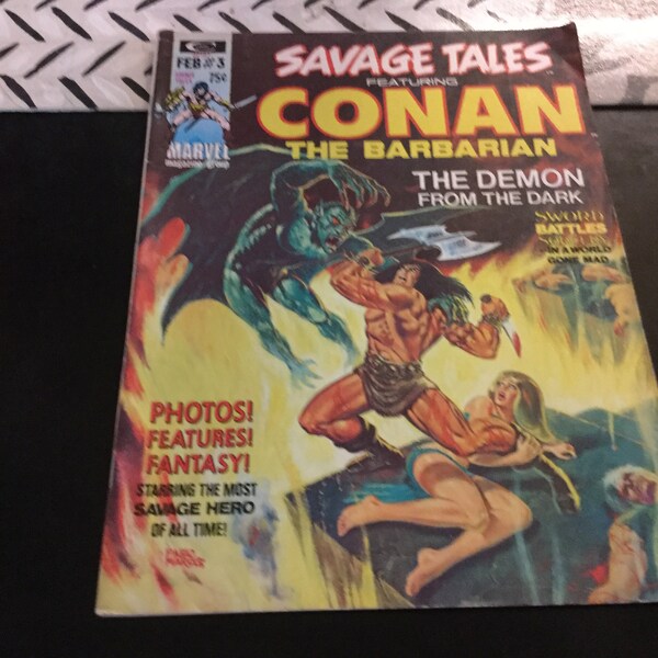 Savage Tales featuring Conan The Barbarian Marvel Magazine Number 3 Vol 1 February 19 73  Barry Smith Bruner Steranko