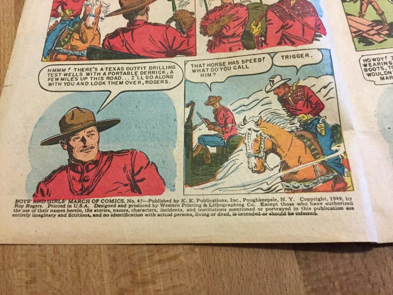 March Of Comics Roy Rogers 47 poll parrot 1949 great shape sixty eight years old image 3