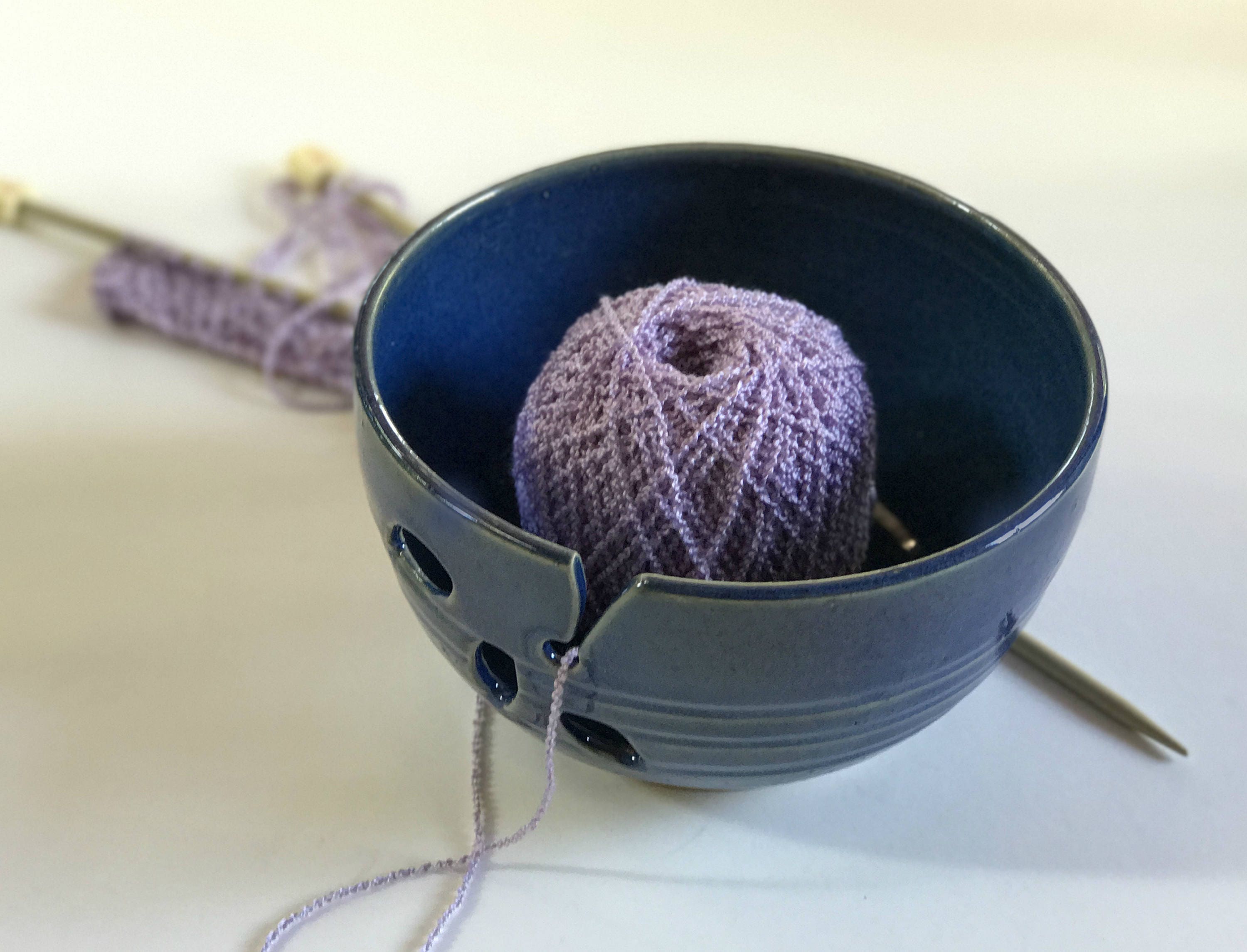 Handmade Ceramic Blue Yarn Holder Yarn Storage Bowl Holiday Etsy UK