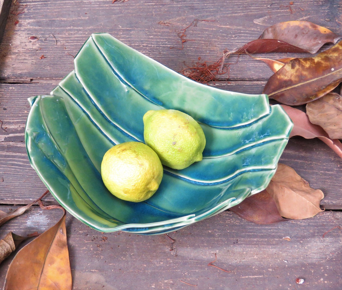 Green Decorative Ceramic Bowl Serving Bowl Fruit Bowl | Etsy