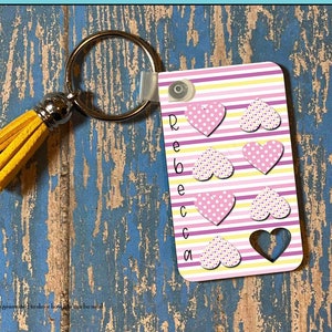 Keychain Design, Valentine Hearts Keychain, Rectangle keychain with Heart, Great Gift, Valentine Gift, Digital Download, PNG, Sublimation