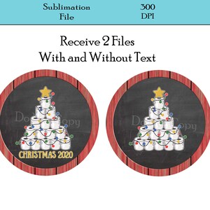 Albero di Natale di carta igienica, disegno di ornamento rotondo, disegno di ornamento TP, albero TP, ornamento di Natale, download digitale, PNG, sublimazione