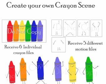 Crayon Scene Creator, Crayon People, Crayon Person, Sublimation, Digital Download, PNG