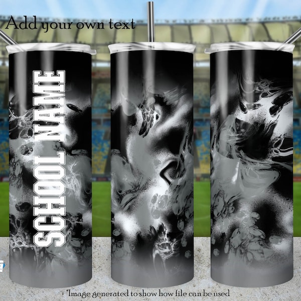 Black and Silver Grey School Colors Tumbler Design, Skinny Tumbler Design, 20oz Skinny Tumbler Design, Sublimation, Digital Download, PNG