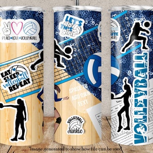 Blue Girls Volleyball Tumbler Design, Skinny Tumbler Design, Girls Volleyball, 20oz Skinny Tumbler Design, Sublimation, Digital Download PNG