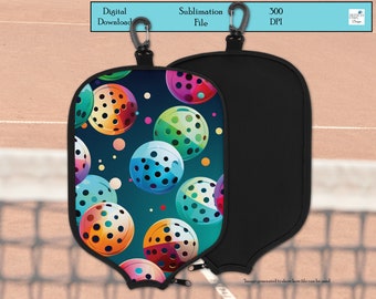 Pickleball Paddle Cover Design, Racket Design, Pickleball Gift, wiffle balls, Sublimation, Digital Download, PNG