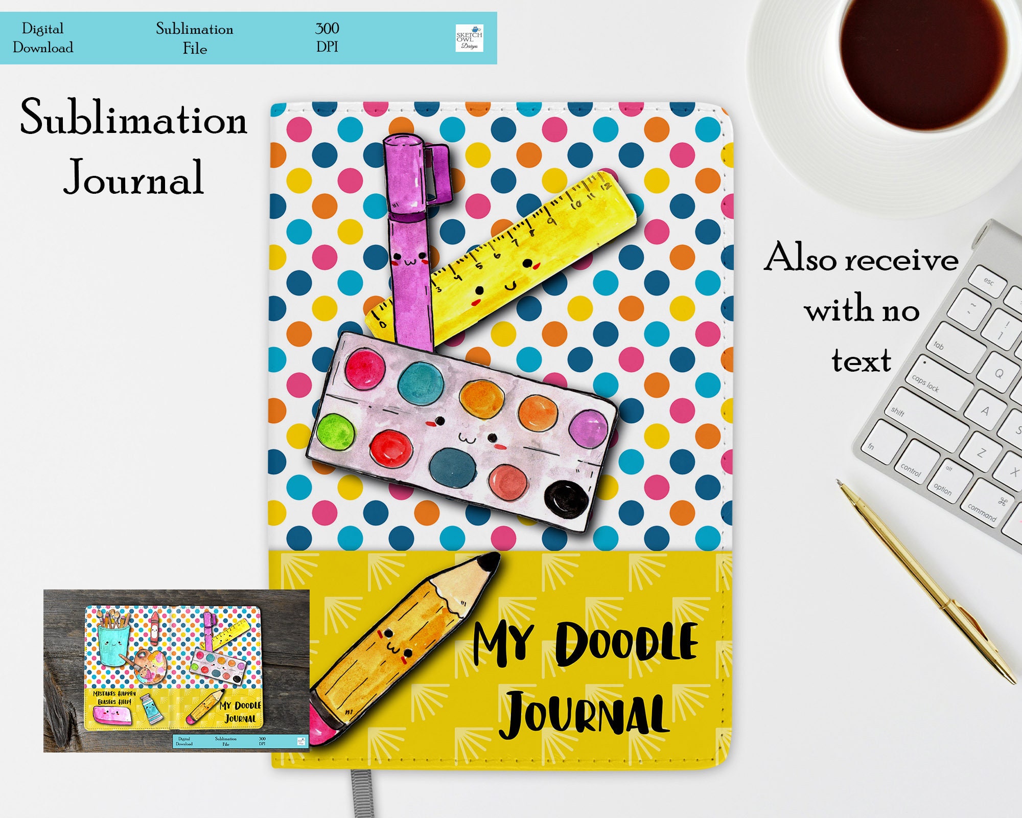 Sublimated Journal Sublimation Journal, Cute Kids Journal, Make Your Own Journal, Blue ...