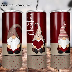 Tumbler Design, Valentine Gnomes, Valentine Tumbler, Cute Gnomes, Gift, 20oz Skinny Tumbler Design, Sublimation, Digital Download, PNG