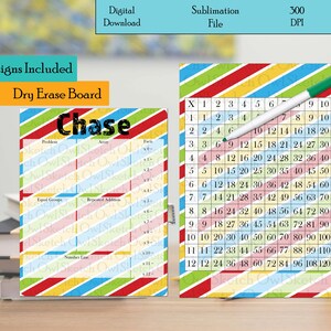 Multiplication Learning Board Design, 3-4 Grade, Education dry erase board design, Multiplication Table, Sublimation, Digital Download, PNG3