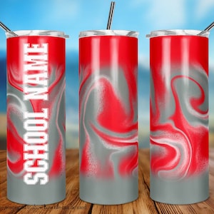Red and Gray School Colors Tumbler Design, Skinny Tumbler Design, School , 20oz Skinny Tumbler Design, Sublimation, Digital Download, PNG