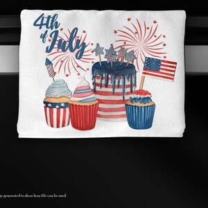 4th of July Kitchen Towel Design, Patriotic Dessert, Kitchen Towel, Half towel design Sublimation, Digital Download, PNG, Towel design set