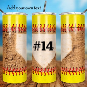 Softball Tumbler Design, Tumbler Design, Home Plate and Softball image, 20oz Skinny Tumbler Design, Sublimation, Digital Download, PNG