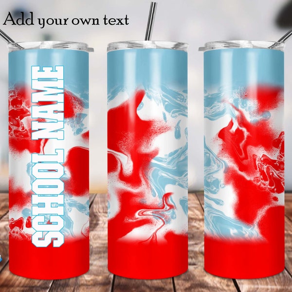 Red White Light Blue School Colors Tumbler Design, Skinny Tumbler Design, 20oz Skinny Tumbler Design, Sublimation, Digital Download, PNG