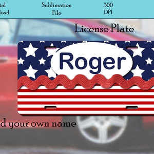 Design de placa de carro, patriótico, EUA, acessório de carro, ótimo presente, download digital do dia dos pais, PNG, design de sublimação