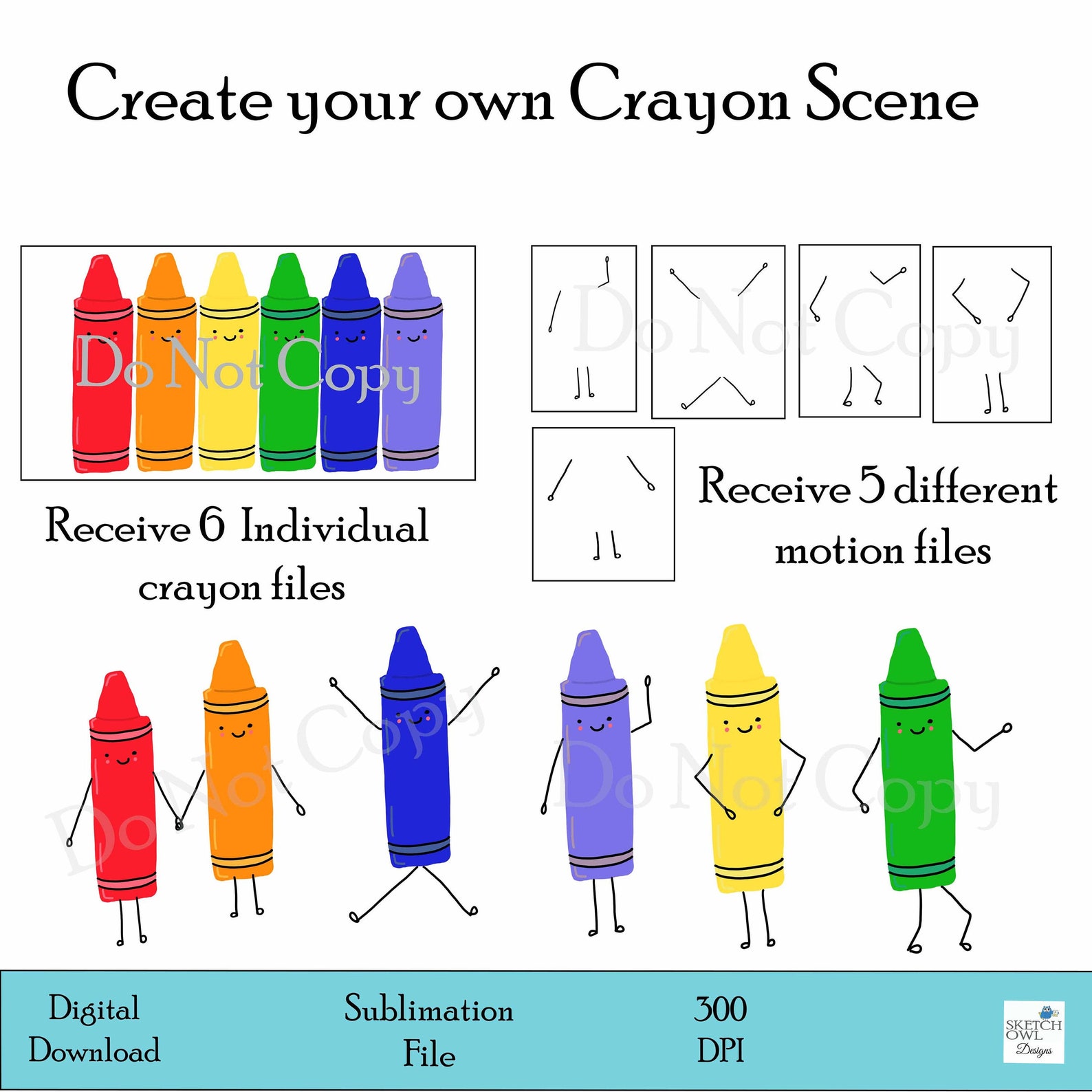 Crayon Scene Creator Crayon People Crayon Person - Etsy Singapore