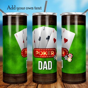 Ontwerp pokerbeker, ontwerp mager beker, pokerspeler, vader beker, 20 oz mager beker ontwerp, sublimatie, digitale download, png