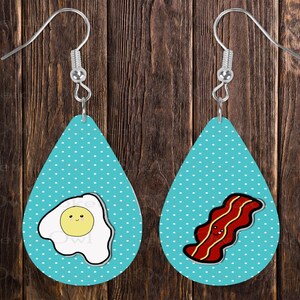 Bacon and Eggs Drop Earrings Digital Download
