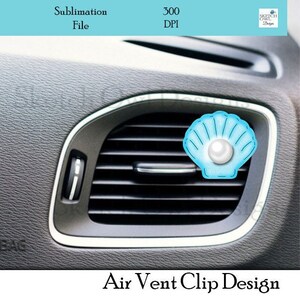 Car Air Vent Clip Design Car Freshener, Shell, Beach Theme Car accessory, Great Gift, badge reel, Digital Download, PNG, Sublimation,