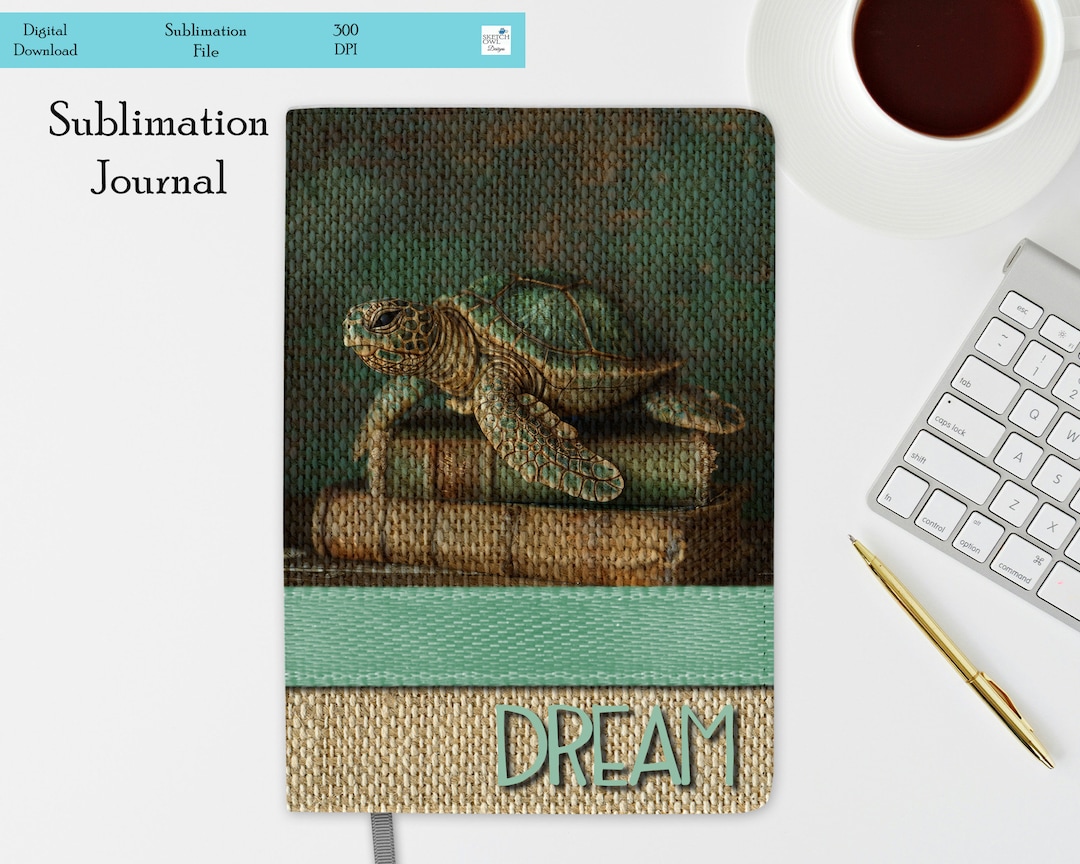 Sublimated Journal Sublimation Journal, Sea Turtle Linen Look, Turtle Lover, Perfect Gift ...
