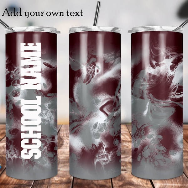 Maroon and Grey School Colors Tumbler Design, Skinny Tumbler Design, 20oz Skinny Tumbler Design, Sublimation, Digital Download, PNG