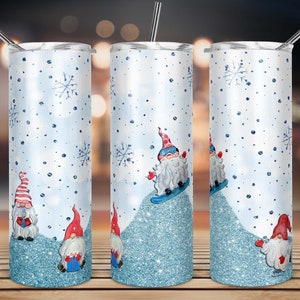 Snow Gnomes Tumbler, Skinny Tumbler Design, Gnomes Tumbler, 20oz Skinny Tumbler Design, Sublimation, Digital Download, PNG