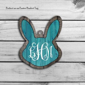 Bunny Head Tag Design, Easter Basket Tag, Blue Bunny, Easter Ornament, Farmhouse Easter, Digital Download, PNG, Sublimation
