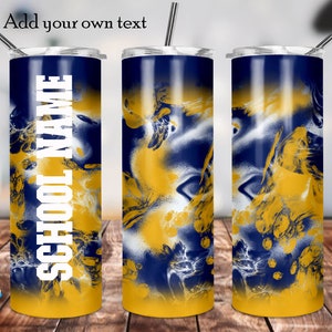 Navy Athletic Gold School Colors Tumbler Design, Tumbler Design, School , 20oz Skinny Tumbler Design, Sublimation, Digital Download, PNG