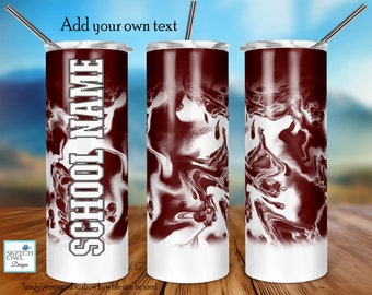 Maroon and White School Colors Tumbler Design, Skinny Tumbler Design, 20oz Skinny Tumbler Design, Sublimation, Digital Download, PNG