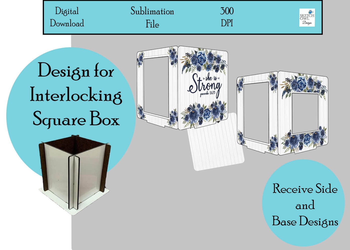 Square Interlocking Box, Square Picture Centerpiece, Mothers Day Gift ...