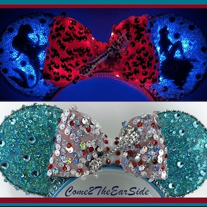 Ariel Mickey Ears,Ariel Minnie Ear,Little Mermaid Mickey Ears,Little Mermaid Minnie Ears, Ursula, Princess, Mickey, Bedazzled Minnie Ear