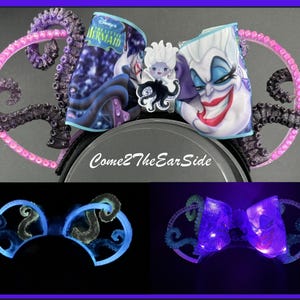 Ursula Inspired Sea Witch, Villain, Mickey, Bedazzled, Minnie, Rhinestone, resin, Mouse Ears
