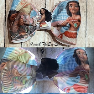 Moana Hairbow, Moana Bow, Princess Hair Bow, Princess Bow, Princess Party, Princess Birthday, Belle Birthday Party, Moana Mickey Ears