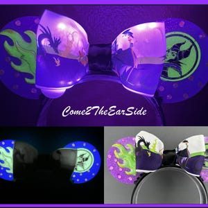 Maleficent Glow In the Dark Mickey Ear, Maleficent Minnie Ears, Maleficent Ears, Maleficent Mouse Ears, Maleficent Mickey Ears, Aerora Ears
