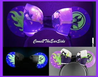 Maleficent Glow In the Dark Mickey Ear, Maleficent Minnie Ears, Maleficent Ears, Maleficent Mouse Ears, Maleficent Mickey Ears, Aerora Ears